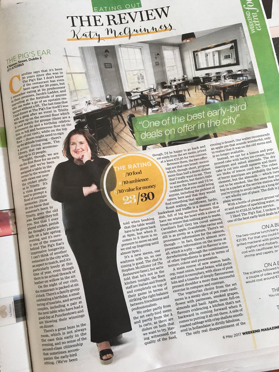 ChefMcAllister's tweet photo. Big thank you to all our wonderful team @ThePigsEar on the great review @katymcguinness @Independent_ie well done guys 👍🏼 https://t.co/6SaMK3e3T5