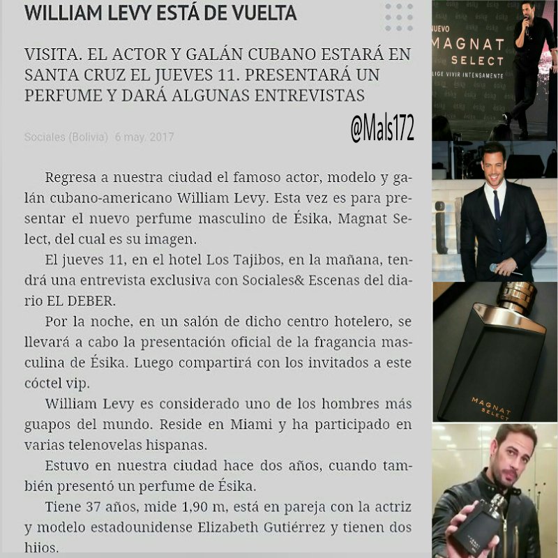 William Gutierrez Levy <a href="/willylevy29/">William Levy</a> #HombreMagnat estará de vuelta!
#SigueElTourMagnat #MagnatSelect  <a href="/esikabelcorp/">Esika</a> <a href="/WLWSpain/">ღ WLevyWorldEspaña ღ</a> @WLW_Florida