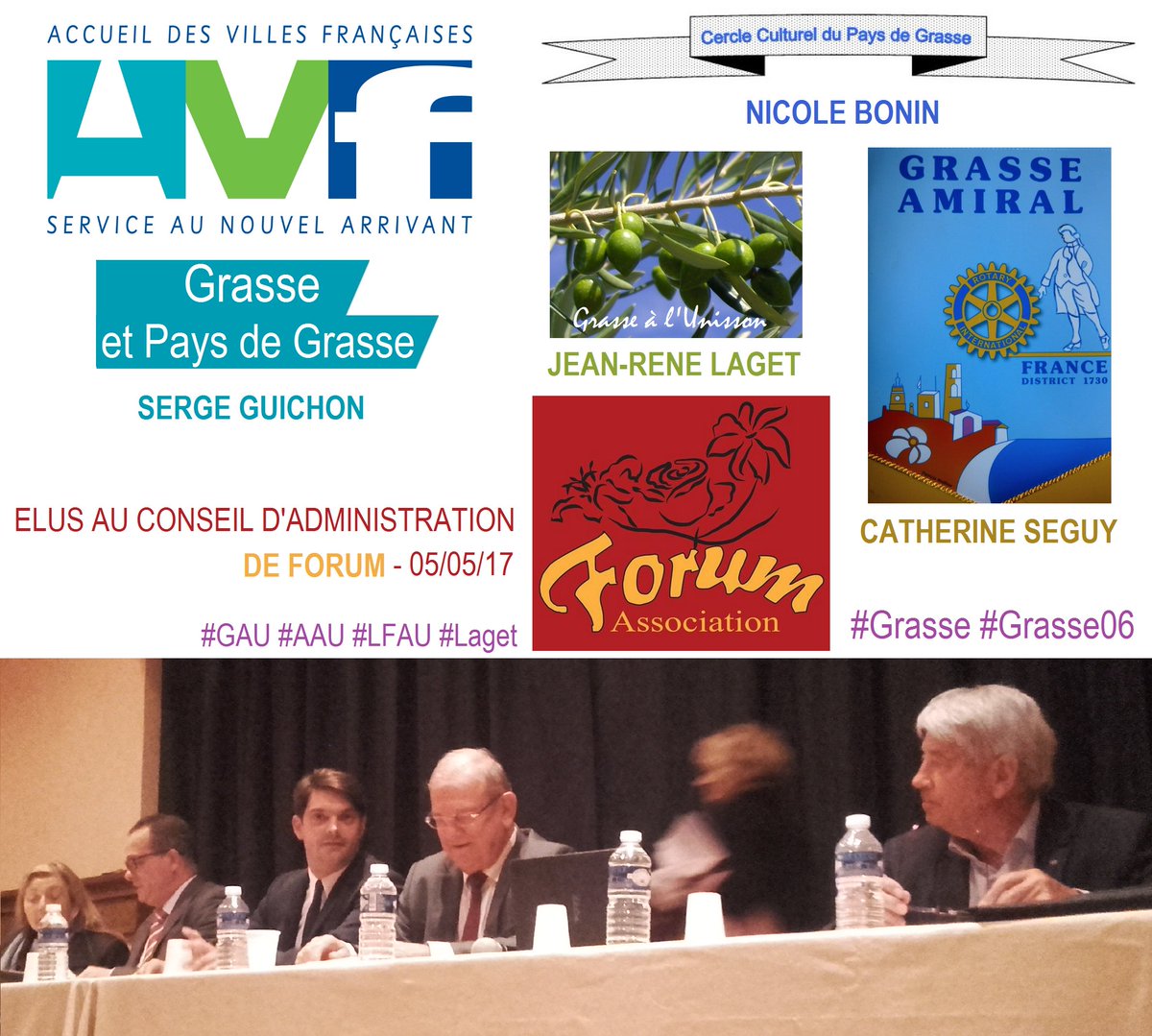 grassealunisson's tweet photo. Jean-René #Laget a été élu au Conseil d'Administration du Forum des #Associations #Grasse / #PaysdeGrasse et y représentera #GAU - #Grasse06 https://t.co/nadlvVns0k