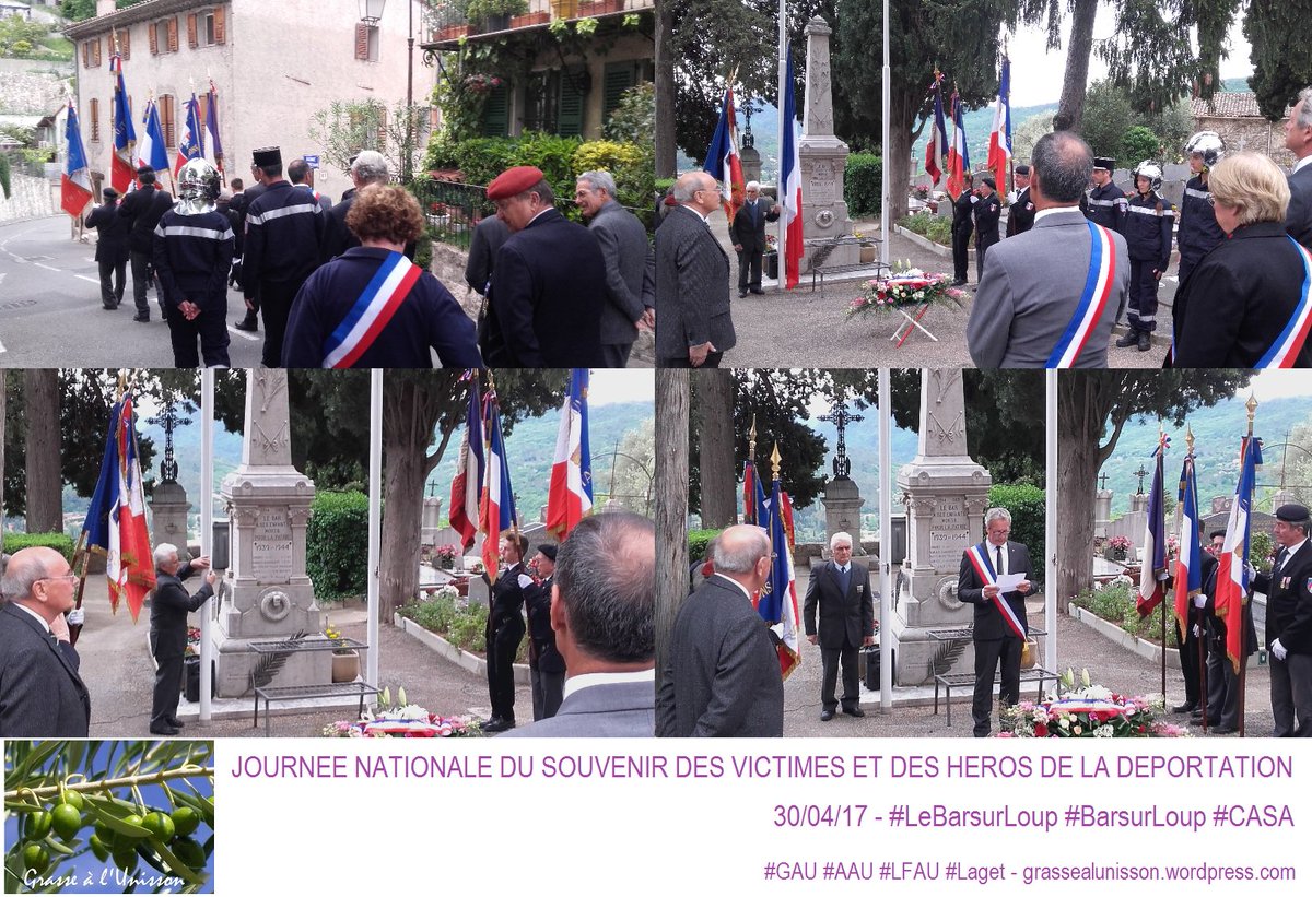 grassealunisson's tweet photo. .#GAU assistait à la JNS des Victimes &amp; Héros de la déportation - #LeBarsurLoup #BarsurLoup #CASA - #Grasse #Grasse06 - #AAU #LFAU #Laget https://t.co/uxoNOa6NSL