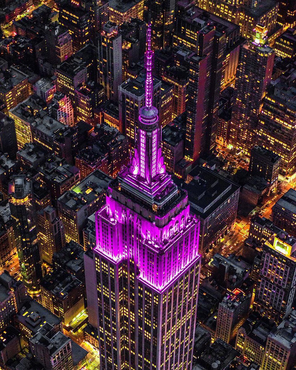 EmpireStateBldg's tweet photo. Approximately 57,000 tons of steel was used in ESB’s construction—the same weight as about 6,333 Tyrannosaurus Rex! 📷: @WantedVisual https://t.co/61ixHZzFBH
