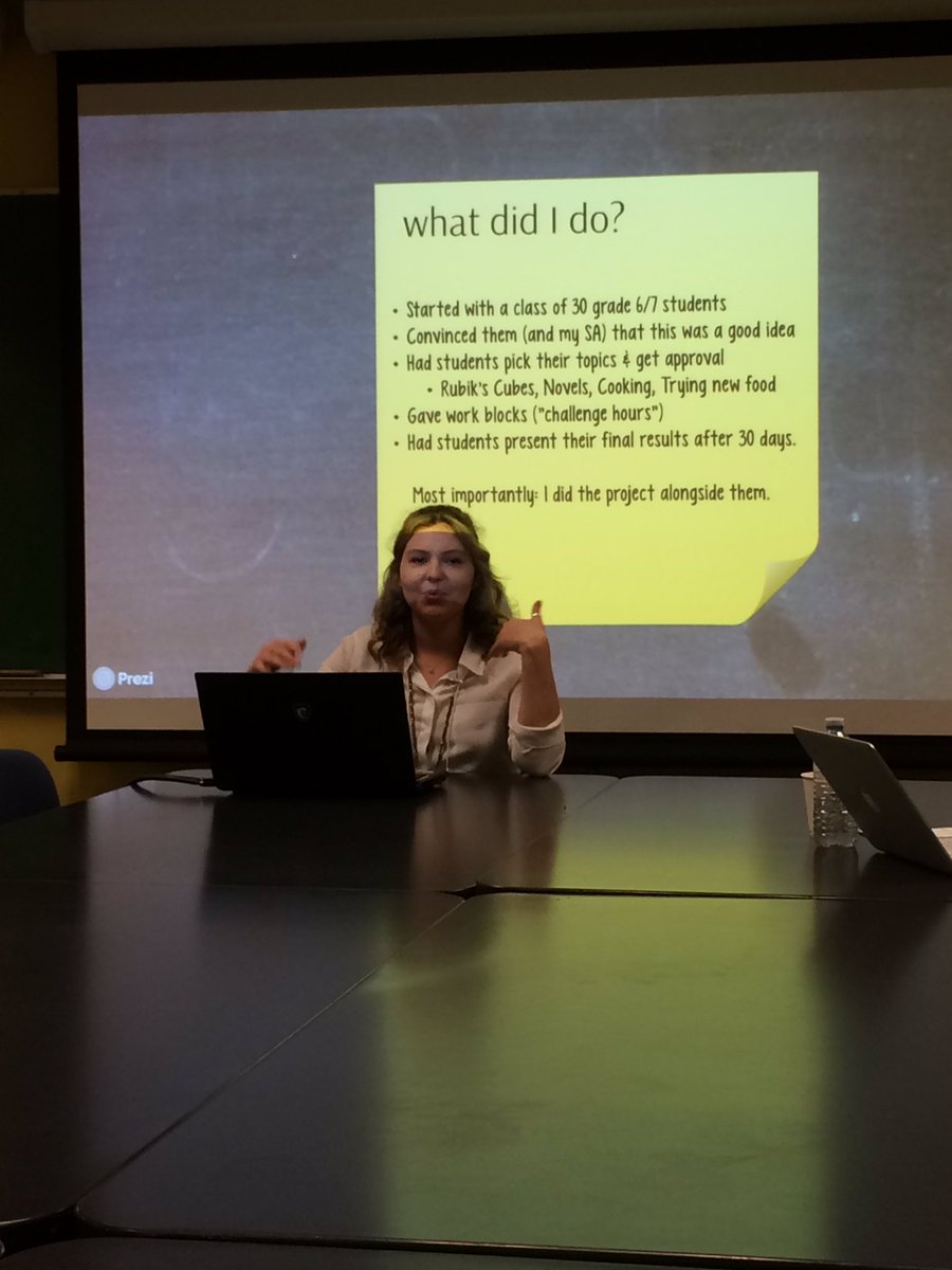 yvonnedtechtalk's tweet photo. @gsmcmahon A pleasure learning from @UBCTeacherEd #ubcbed2017 TC @MissKateDawson about challenge projects #IOPubc https://t.co/4vUyAGD4uD