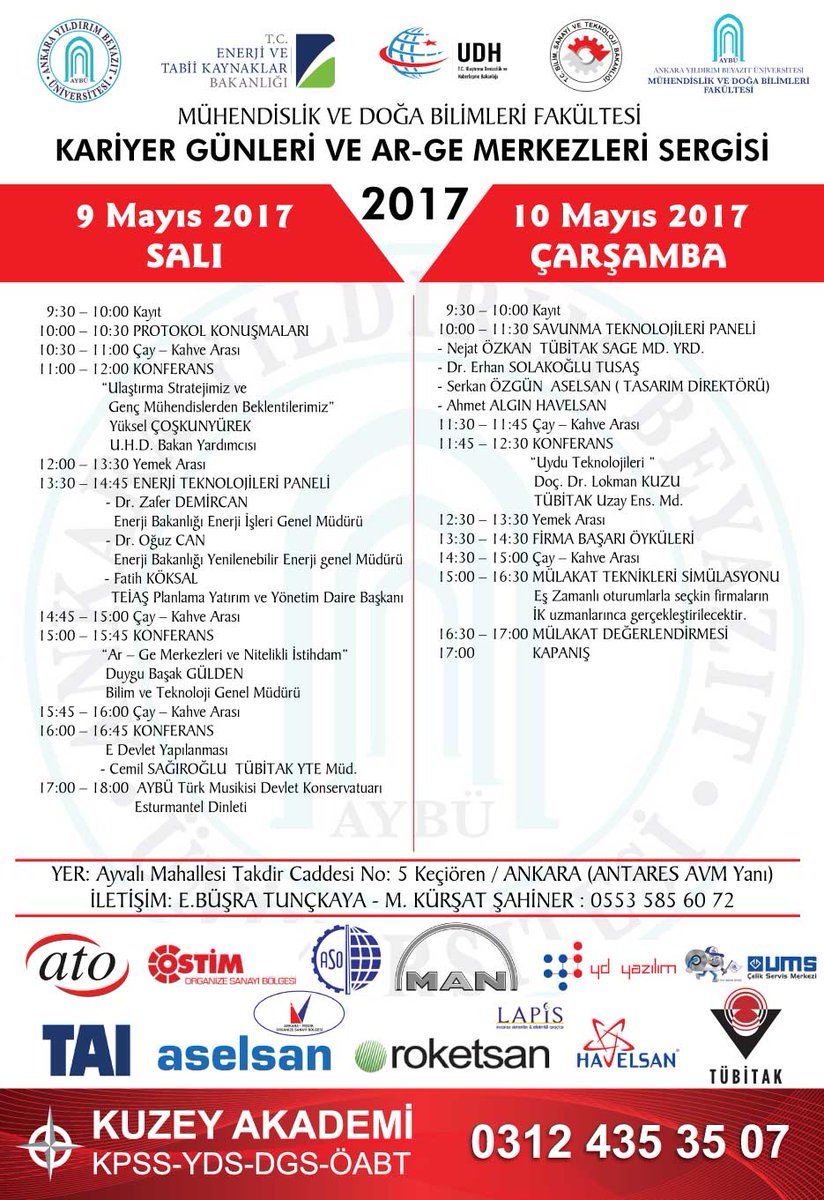 3. geleneksel Kariyer Günleri ve AR-GE Merkezleri Sergisinde sizleri de aramızda görmekten mutluluk duyarız. #KariyerimGelecegim