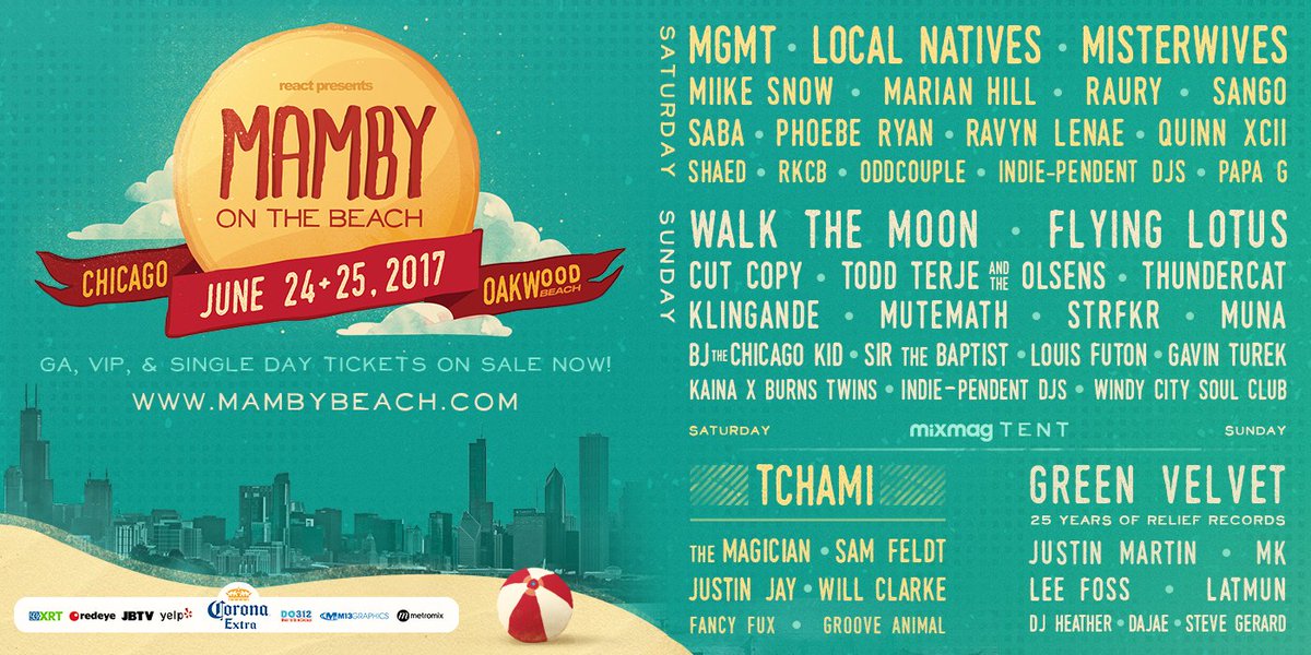 Mambybeach's tweet photo. RT for a chance to win TWO VIP Passes to Mamby On The Beach​!
🎫 → https://t.co/AV811ZeLjJ https://t.co/QdRQdGrmAC