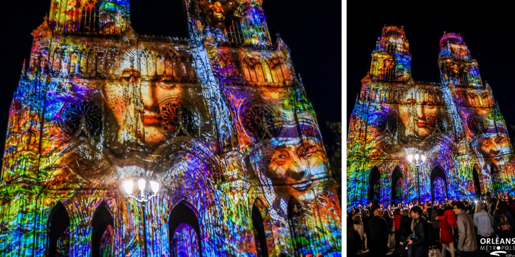 VilledOrleans's tweet photo. J-6 avant le Son &amp; Lumière des Fêtes #JeannedArc #Orleans :rdv le vendredi 12/05→22h30. Création de Xavier de Richemont "Visages universels" https://t.co/f5o7Y9Mfw1