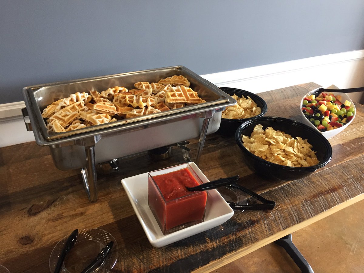 BasilsECU's tweet photo. We don't have a set catering menu because we cater specifically to your needs! #SliderBar at @Tapped650 #eatlocal #drinklocal https://t.co/WtOn68CflV