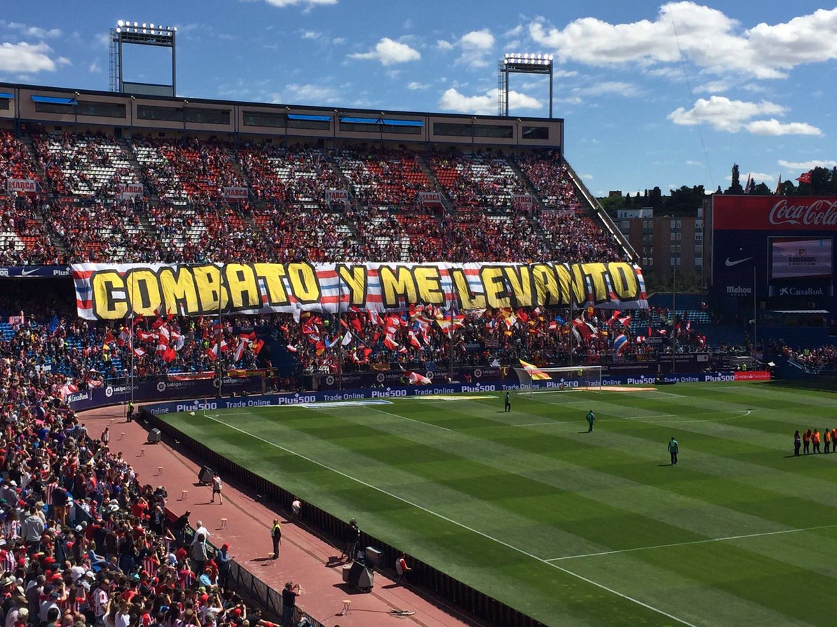 Atlético de Madrid - Eibar. Tifo del Frente Atlético.