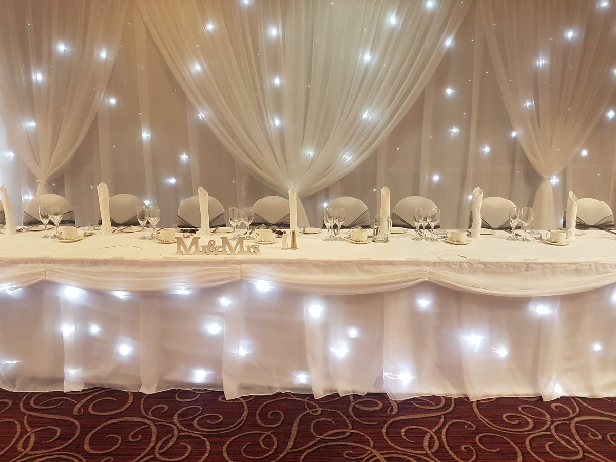 mrssmith290913's tweet photo. Starlight backdrop, starlight top table skirt and starlight cake table skirt available to hire #weddingdecor #weddingday #weddingideas https://t.co/3jaV0vdKOz