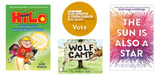 randomhousekids's tweet photo. Today is the LAST day to vote in the @CBCBook’s Children’s & Teen Choice Book Awards! Vote here: https://t.co/YsODnH17vd! #CCBA17 https://t.co/5fWw4RtrZm