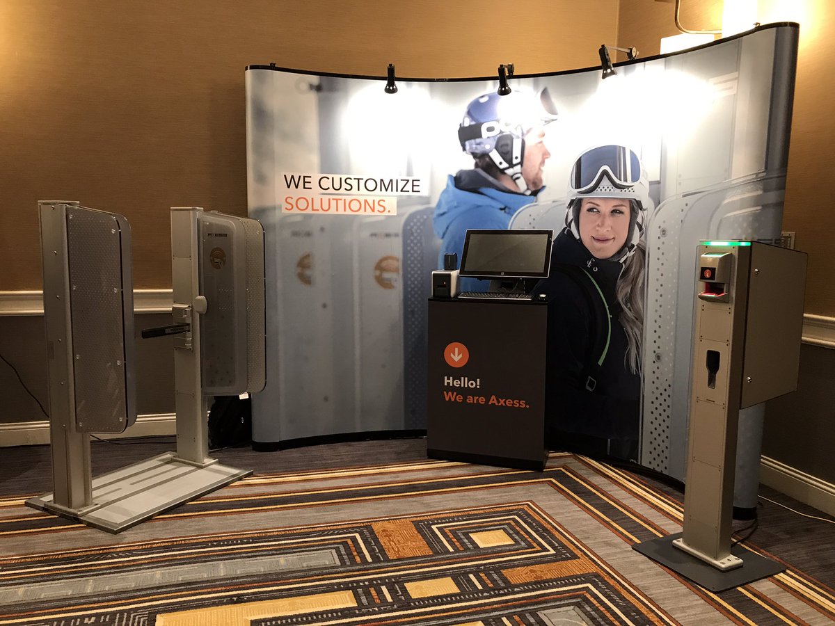 O_Suter's tweet photo. #Axess #TeamAxess at #NSAA2017 SMART GATE, SMART POS and PICK-UP BOX are ready for the US ski industry! https://t.co/fxGXLqXGo7