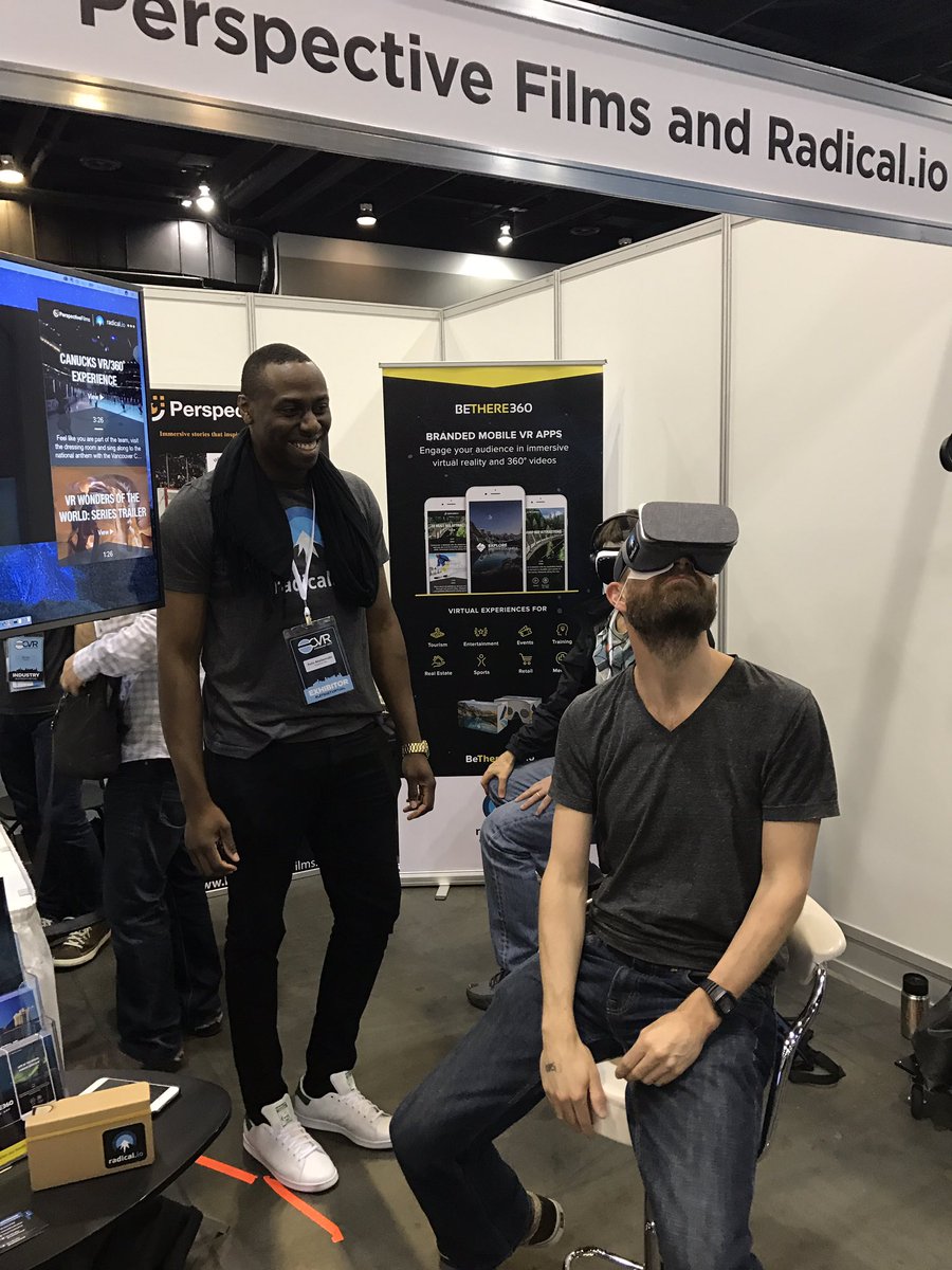 radicalio's tweet image. Who's having fun checking out all the awesome #VR360 content from @PerspectiveVR on our @getBeThere360 app? We are! #CVR2017 #letsgetvirtual