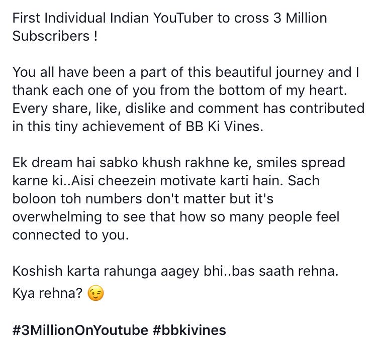 Bhuvan_Bam's tweet photo. Shukriya! 🙏🏼❤ https://t.co/51Wewq6PZk