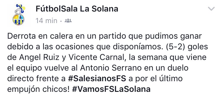 FútbolSala La Solana tweet media