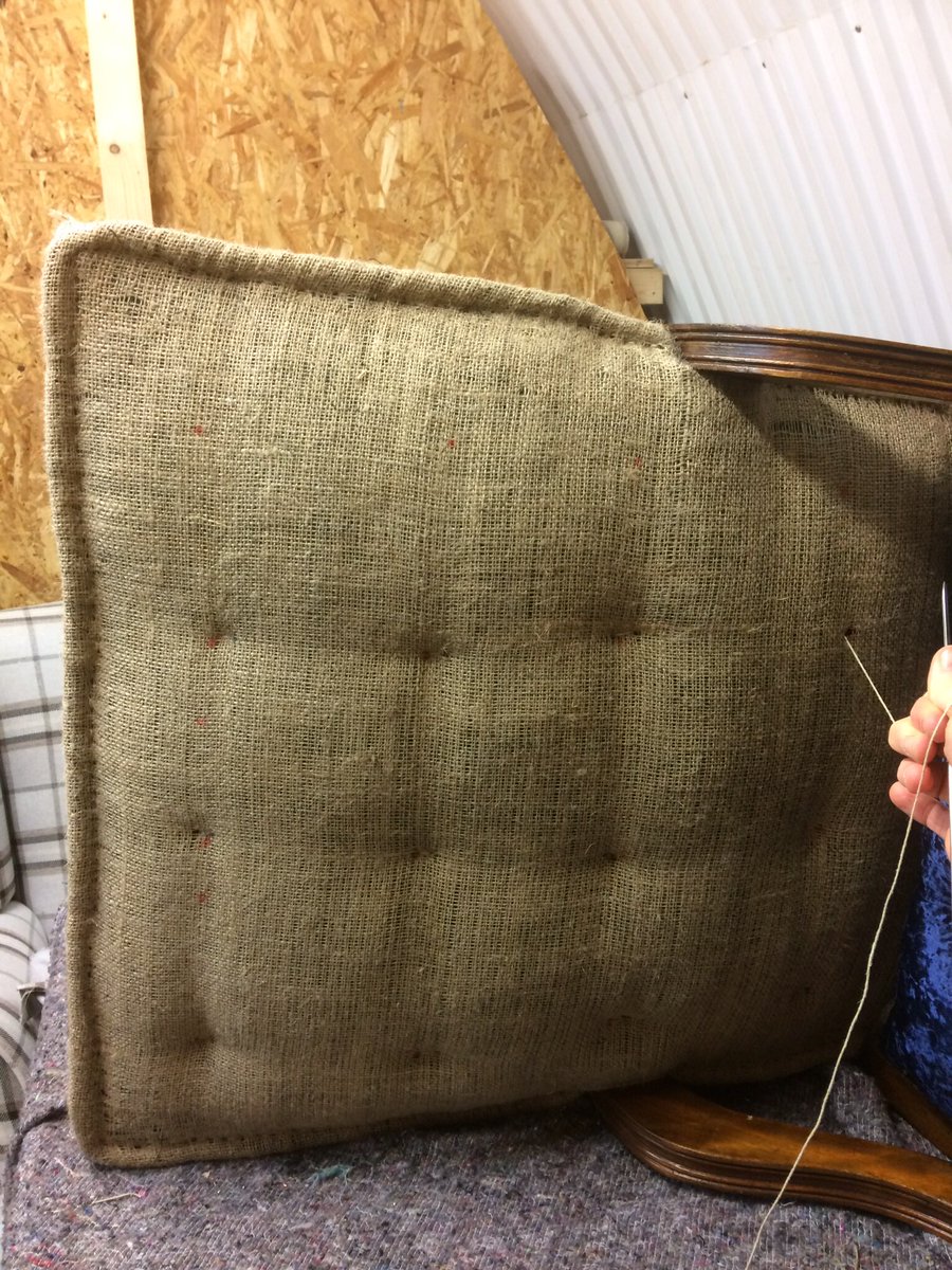 emmettjonesuk's tweet photo. Tying in the #coir on this #gorgeous #nursingchair #traditional #upholstery #newmills #rolledge #antique #furniture #chair #workshop https://t.co/r9YQwMAcXB