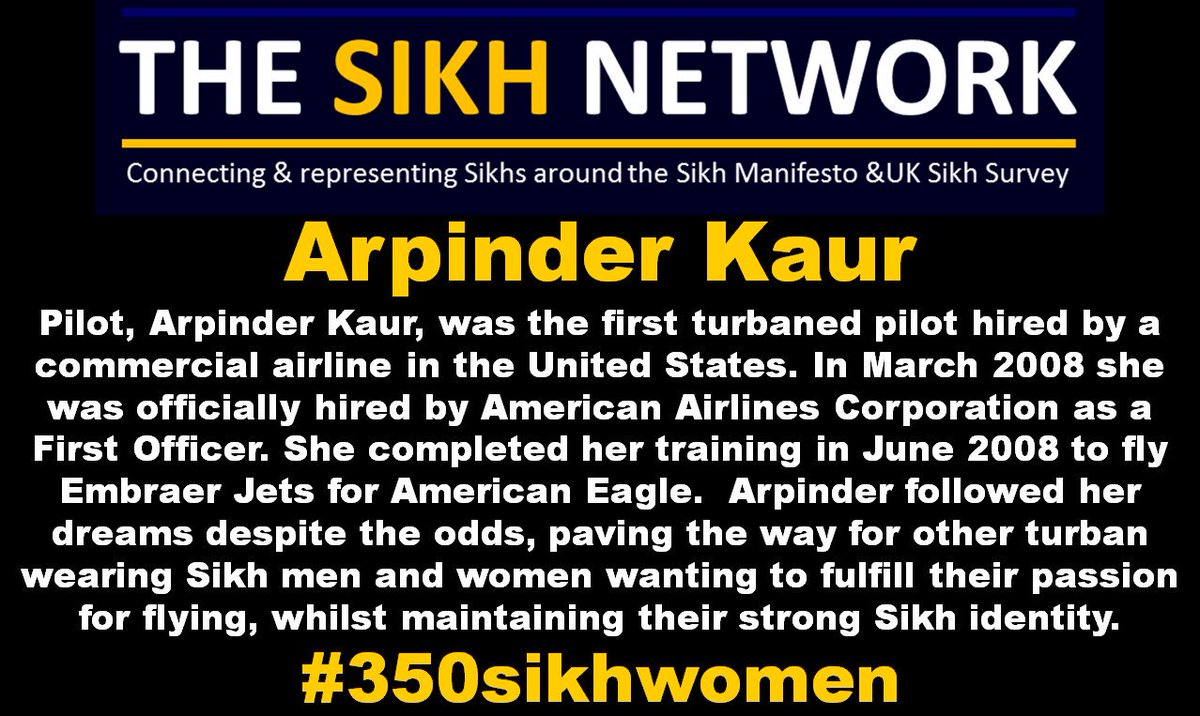 TheSikhNet's tweet photo. First Sikh woman pilot in the US, Arpinder Kaur is Day 45 of #350sikhwomen Global #sikhigivesyouwings #sikhpilot #DreamsComeTrue #inspire https://t.co/qw5tHyoPvR