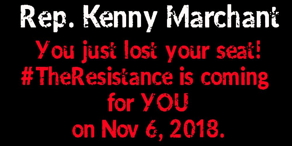 Sams1stDaughter's tweet photo. .@RepKennyMarchant, Texas House District #24, the folks in your district saw what you did! #AHCA a clear #ActofMalice #TheResistance https://t.co/ty2L8Eld0G