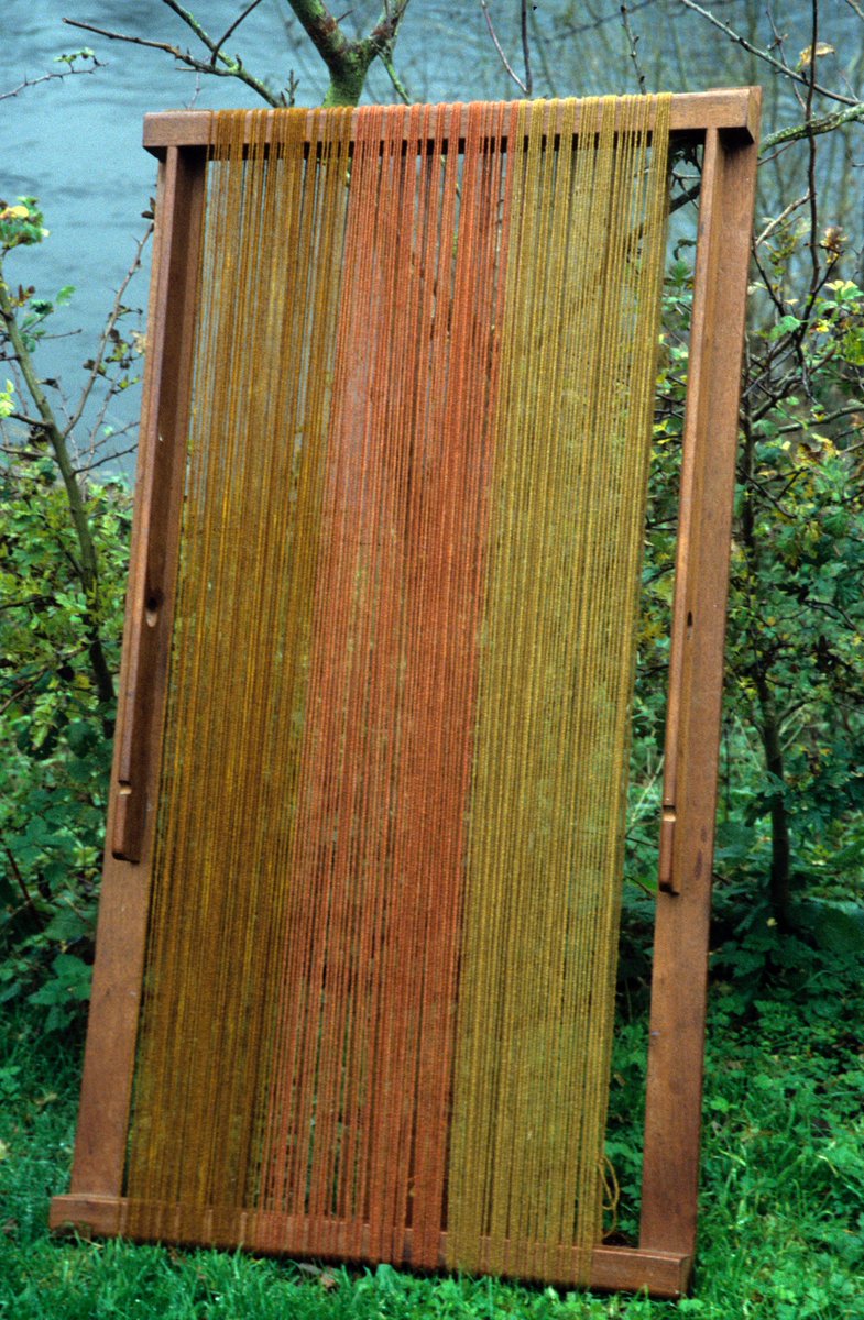 Here's a Brinkley loom warped up and ready to go which you can do in minutes, unlike most looms! #brinkleyloom #plantdyedwool