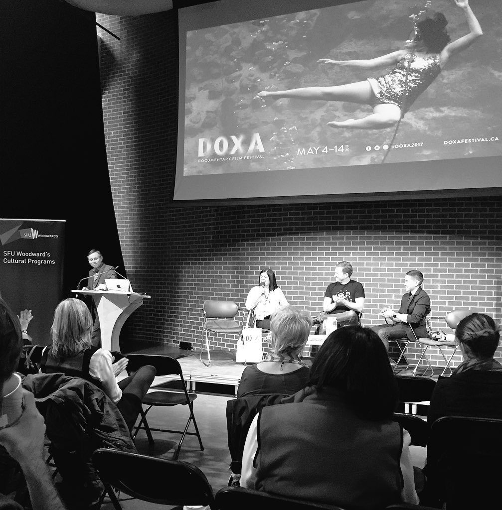 Our dir <a href="/jenmuranetz/">Jen Muranetz</a> at #DOXA2017 Industry Day. 2nd panel is on virtual reality. Thinking about #collectivehousing in VR 💭🏡 #STORYHIVE