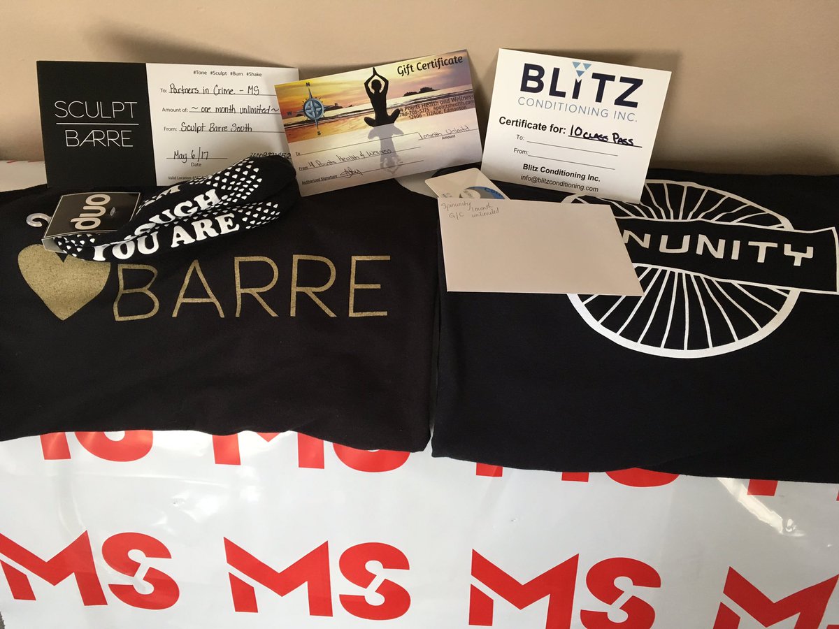 Some of my favourite places to work out! Passes and swag available tonight to help #endMS eventbrite.ca/e/partners-in-…