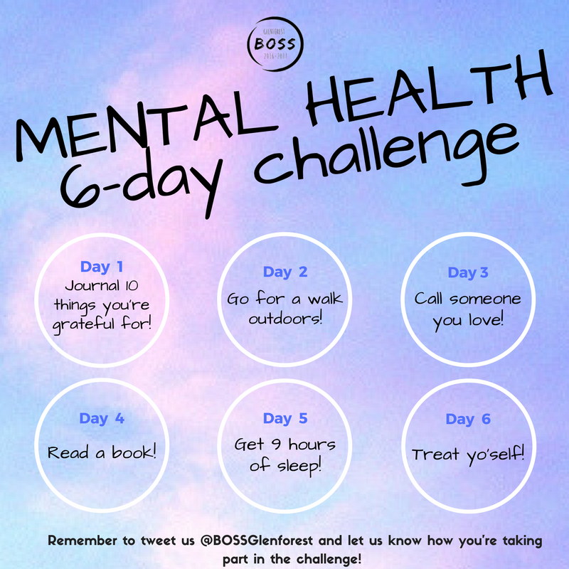 To all students and staff: Be sure to take part in our #MentalHealthAwarenessMonth MENTAL HEALTH 6-day challenge <a href="/PeelSchools/">Peel District School Board</a> <a href="/GlenforestSS/">Glenforest SS</a>
