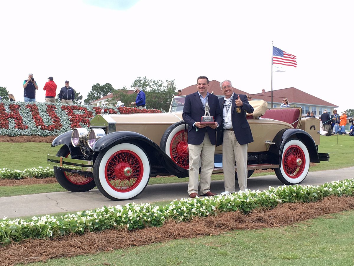 PinehurstCdE's tweet photo. The Ex-Howard Hughes '25 Rolls-Royce Springfield Silver Ghost Piccadilly Roadster of Guy Lewis wins Best in Show at #PinehurstConcours 2017! https://t.co/RVhCWd3lBa