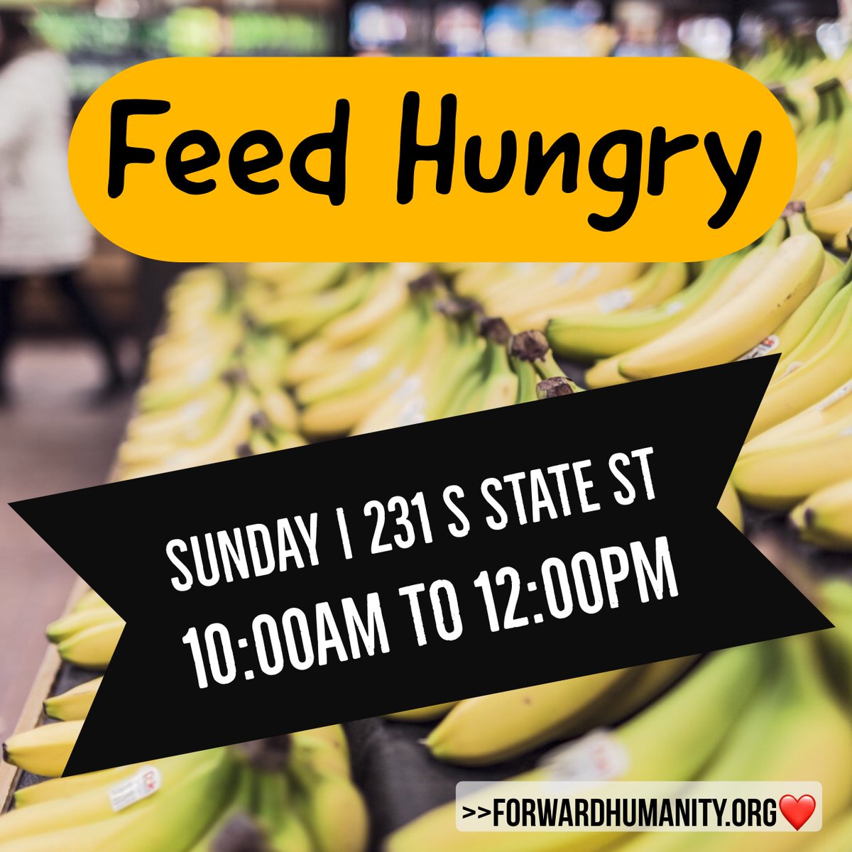 forwardhumanity's tweet image. Hey Volunteers!  Please join us this Sunday to prepare #100meals to give out to the needy | 231 S State St @ 10:00am

#feedhungry #dogood