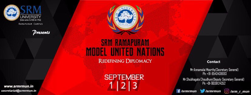 srmrmun's tweet photo. Join hands with us to re-define diplomacy this September .
You can't miss what was never gone.
#SRMRMUN
#RedefiningDiplomacy https://t.co/wMddxV6kIt