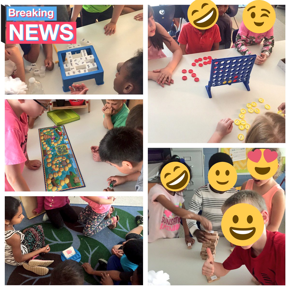Breaking News: Playing games is twice as fun with our third grade buddies and sight word twist!! We Love Learning! #kinder #labsyear3
