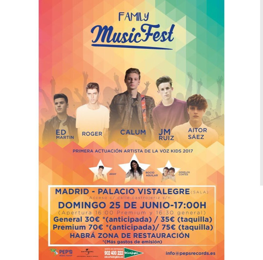 josemruizesp's tweet photo. El día 25/06 estará José María en Madrid cantando junto a los finalistas de La Voz Kids 2017 y algunos miembros de Peps' @jmruizofficial https://t.co/Vk9Fn3tI9m
