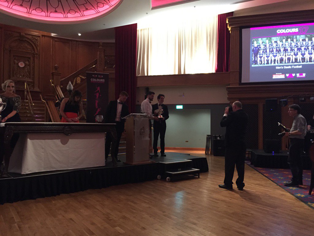 AlastairAdair's tweet photo. #colours17 Sports Awards, congratulations to Ulster University Men's Gaelic Football, winners of Club of the Year https://t.co/ic3AT8W0pH
