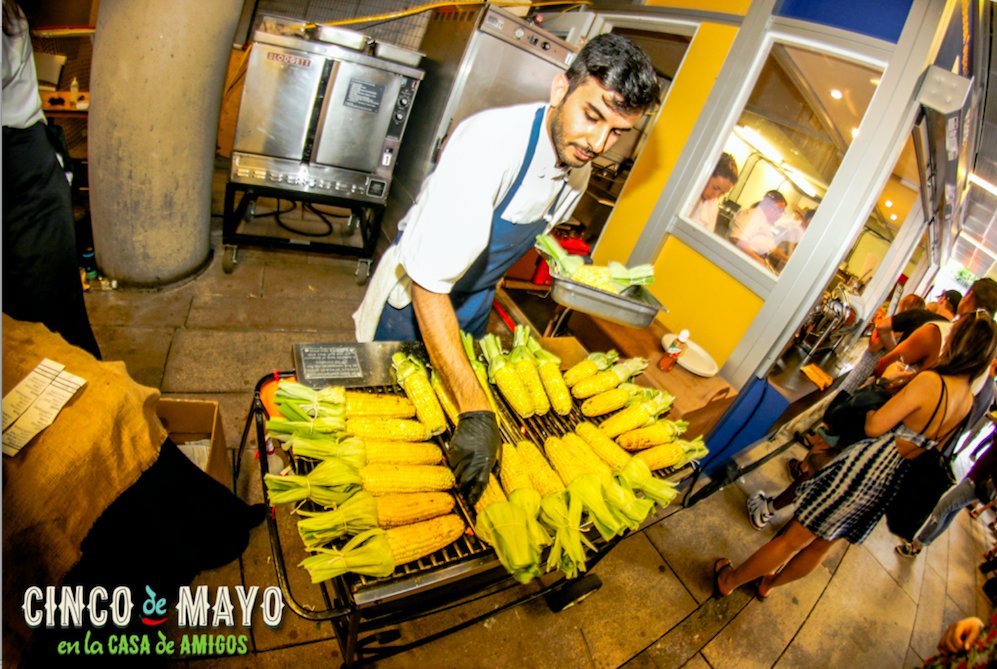 Corn is on the grill and it smells good!  Come hungry :)  Tickets still available at the door!  #CincodeMayo #casayvr #MexicanFood