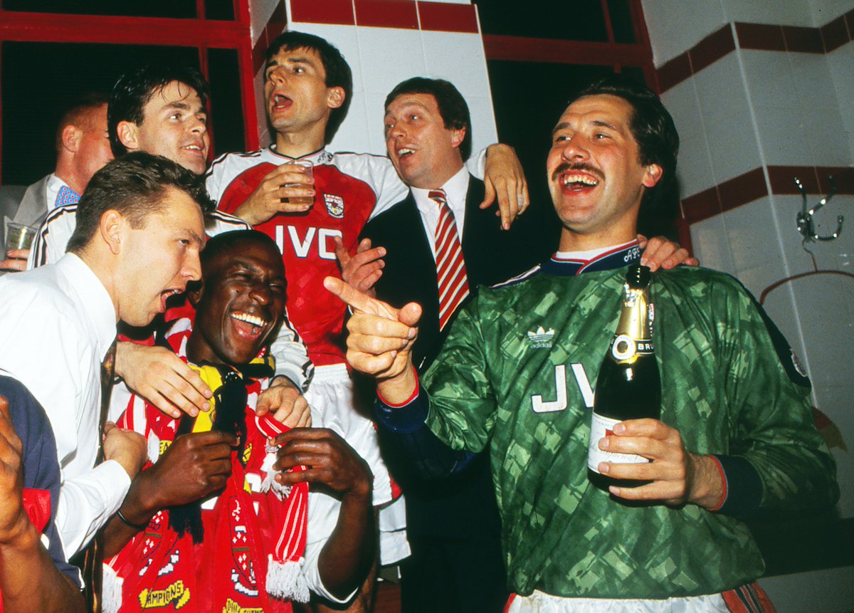Stuart_PhotoAFC's tweet photo. Some post match celebration pictures from winning the league 26 years ago today. Some proper #Arsenal legends in these pics. #afc #Highbury https://t.co/MUd8JtNLrf