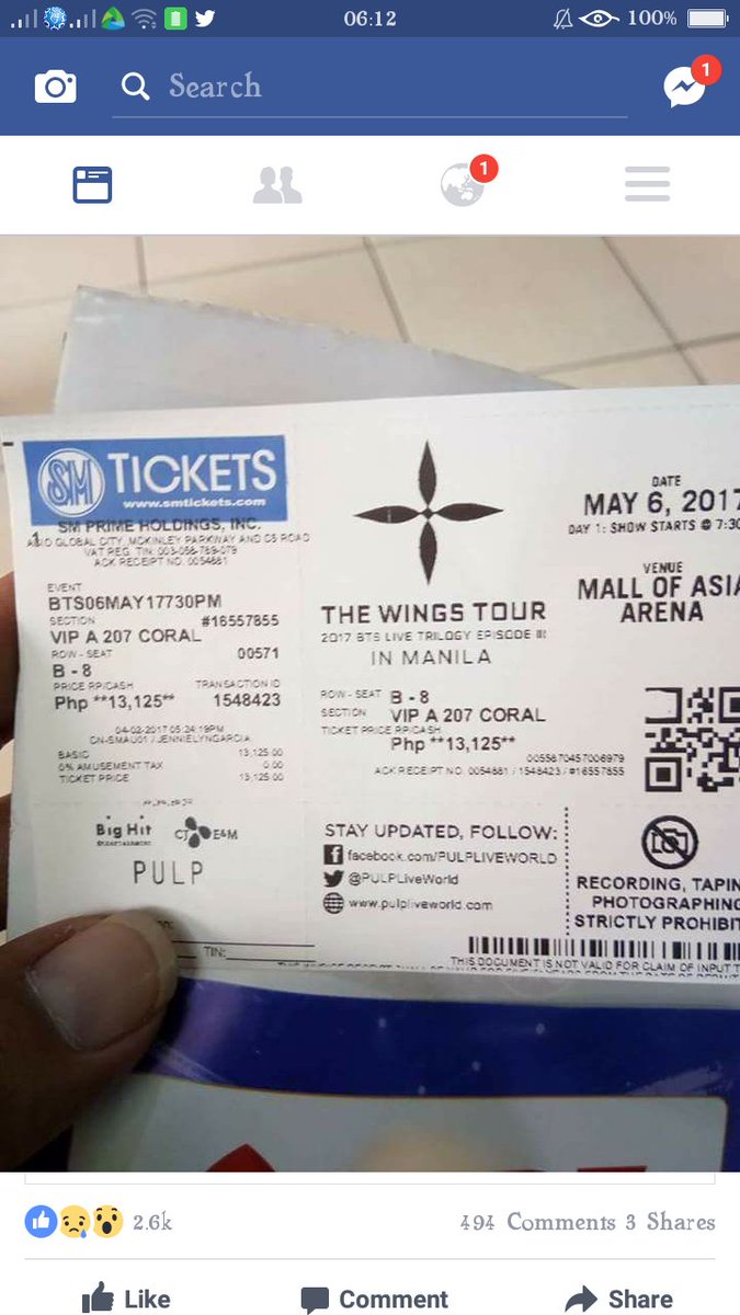 sparklinghaewon's tweet photo. πPLEASE RT π
lets spread it para makita na kung sino daw may ari ng ticket na to. π’
#BTSWingstourinmanila #WINGSTourInManila #FindAnARMY https://t.co/MhGBZKI8eF