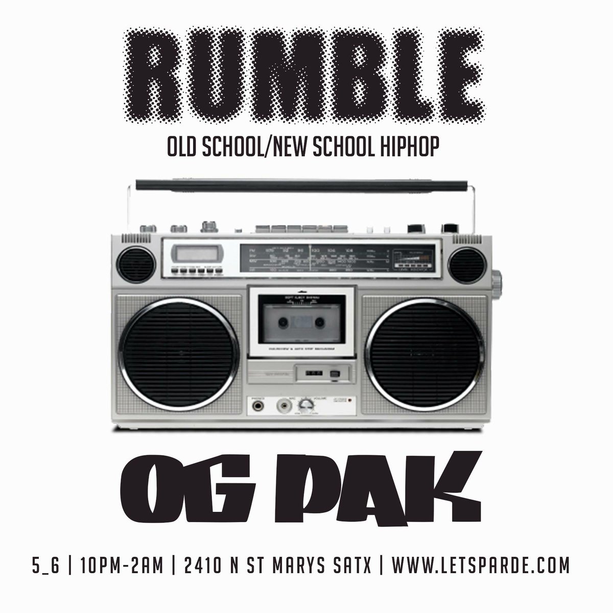 letsparde's tweet photo. Saturday Nite get down. Hit up all your favorite spots #brooklynite #rumble #larocacantina #letsparde #puroparde #sanantonio #satx https://t.co/rNaHWGf9uo