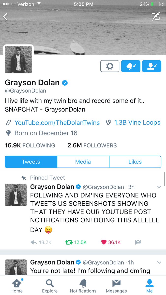 _CobyPersin_'s tweet photo. When you are too late and pretty sure @GraysonDolan and @EthanDolan have stopped following people 😂😂😂😂😭 https://t.co/yUwBqOMEnc