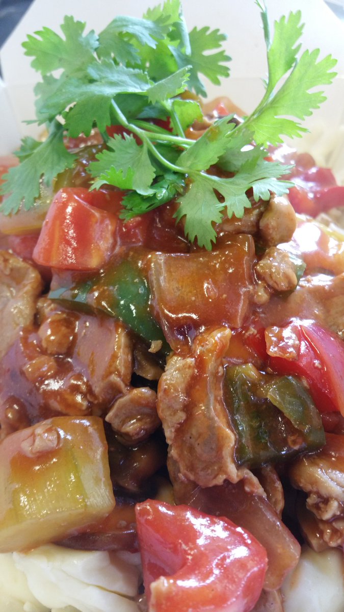 CookshopKitchen's tweet image. This Week's Feature Poutine: "Sweet &amp;amp; Sour" (Pork Tenderloin, Mixed Vegetables in Sweet &amp;amp; Sour Sauce over our Classic Poutine)
