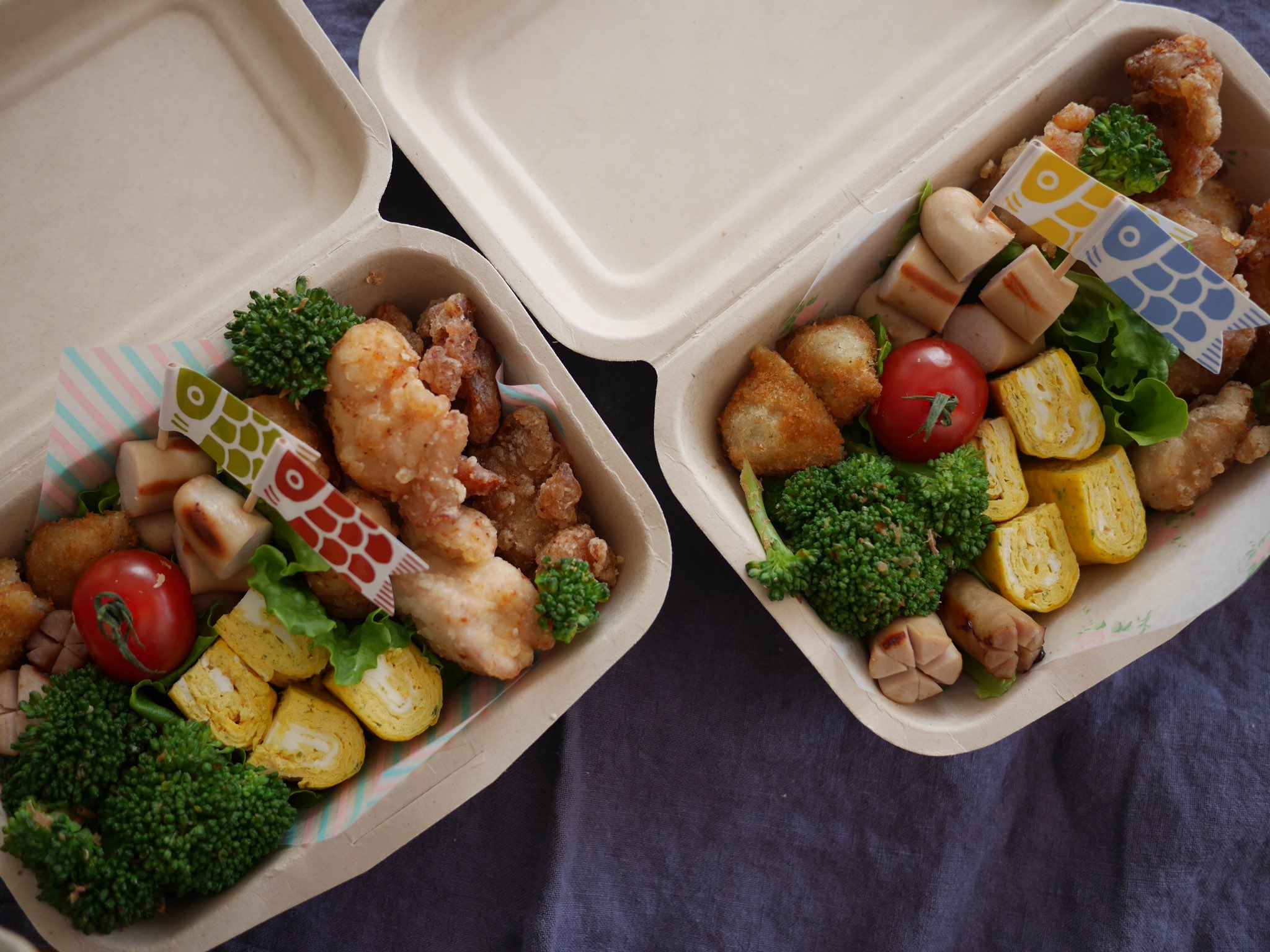 Marikome 在 Twitter 上 こどもの日のピクニック弁当 唐揚げ 卵焼き ウインナー ブロッコリーおかか和え コロッケ プチトマト でした 天気も良くて友だちと息子とたくさん遊びました お弁当 お弁当記録 お弁当部 こども弁当 ピクニック弁当 ピクニック