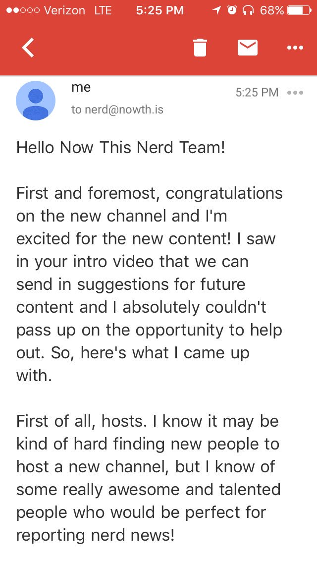7TH_LTR's tweet photo. They told me to email my suggestions to nerd@nowth.is, so I did. #NotMyNerd https://t.co/yNMC1OXDNb