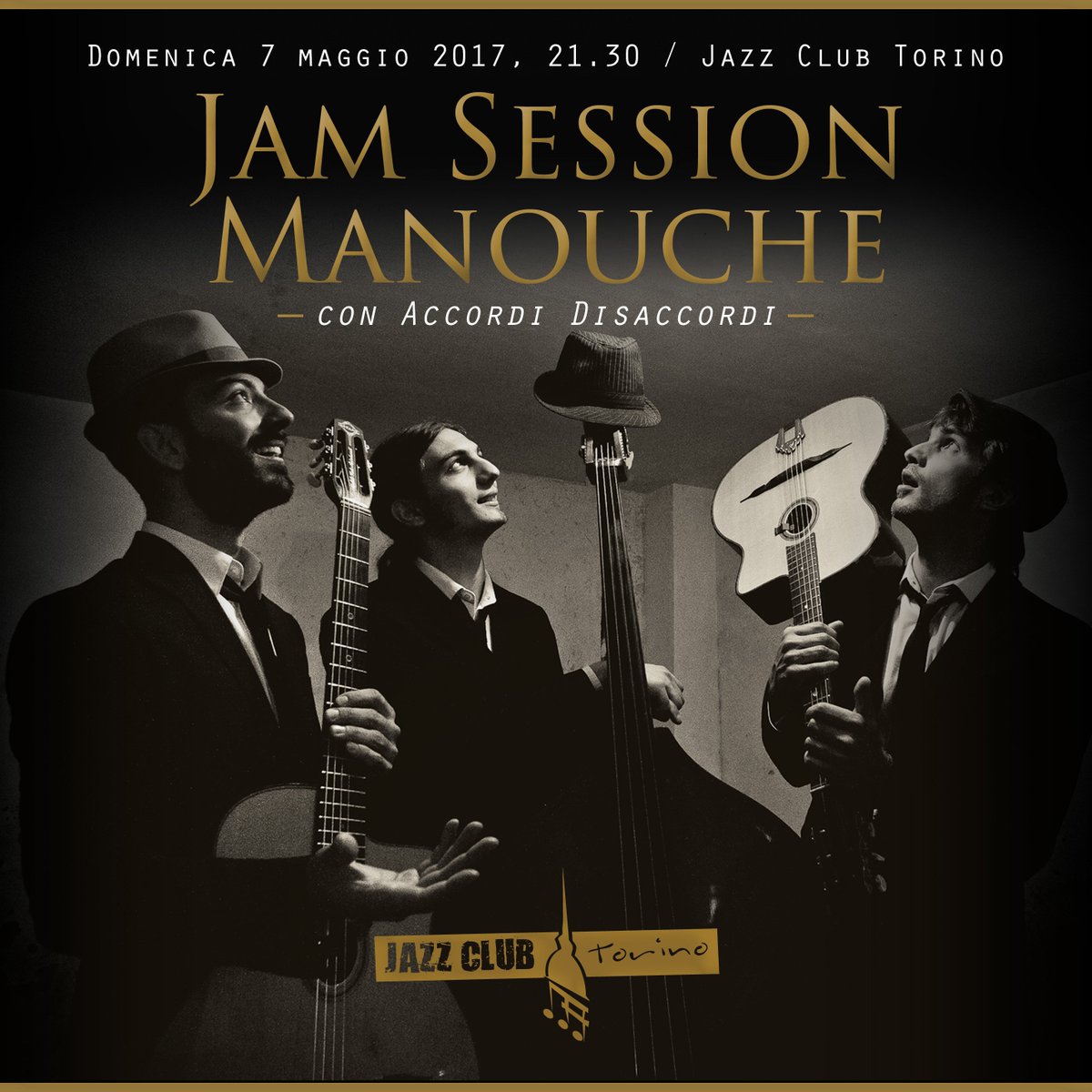 AccorDisaccordi's tweet photo. STASERA al #JazzClubTorino un nuovo appuntamento con la #JamSessionManouche @loucheliferadio @jazzsharing https://t.co/B3FzzS4eWC