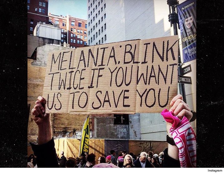 Freedom4Melania's tweet photo. You can also tug your ear, or make a sound like a dying giraffe. JUST. GIVE. US. A. SIGN. #FreeMelania #Melania #MelaniaTrump https://t.co/sysYkMr6d2