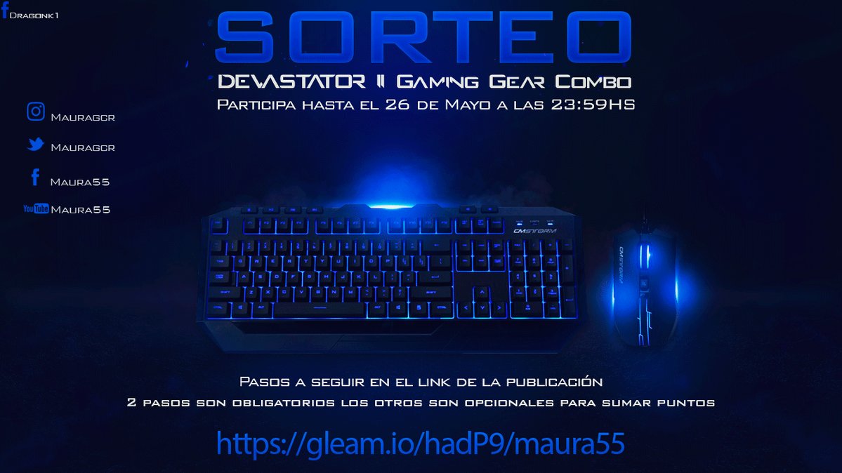 mauragcr's tweet photo. ¡Sorteo DEVASTATOR GAMING GEAR COMBO! 2 pasos obligatorios los otros son opcionales para sumar más chances de ganar♥ https://t.co/MZDg2nj8z0 https://t.co/6RcW4jsq7d