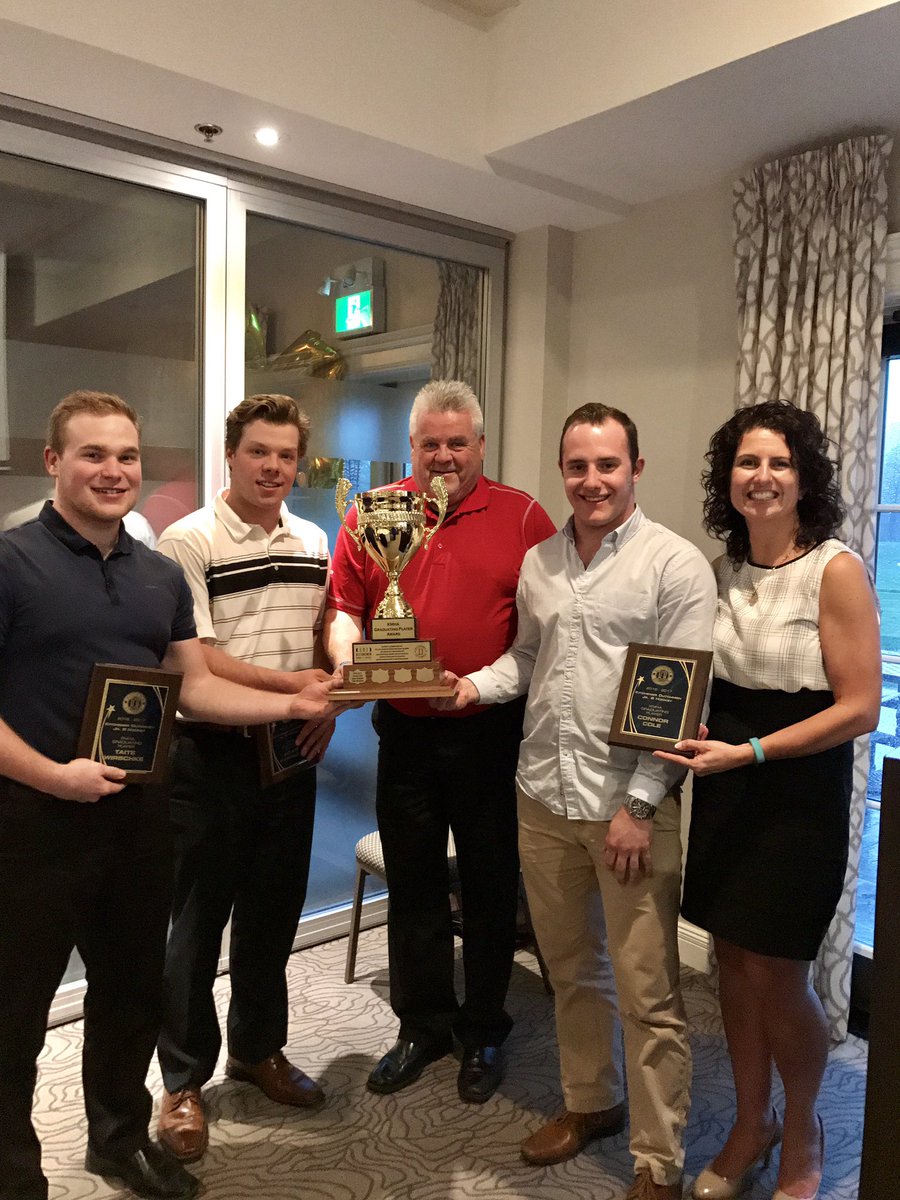 JrBDutchmen's tweet photo. Big thank you to Randy and Janet from @KMHA_All for presenting our inaugural KMHA Award (Graduating hometown player) last night! https://t.co/oi4e17haN7