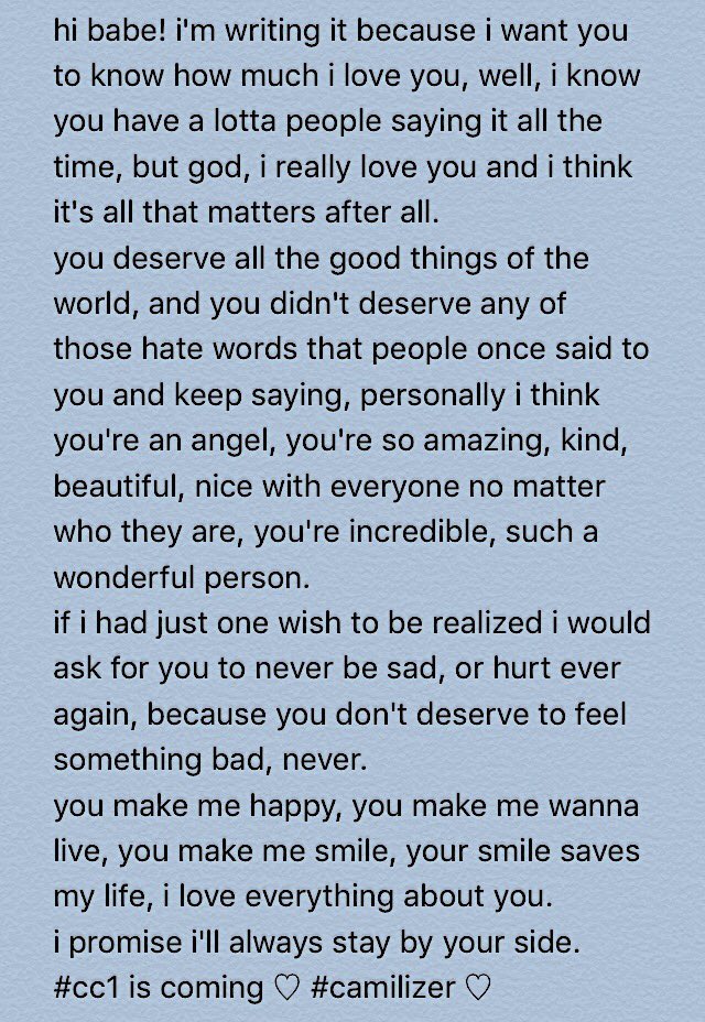 gutsboat's tweet image. hi, mila ♡ can you please read this? i love you so much, legend.
#camilizers #1 camila's smile stan.
@camila_cabello