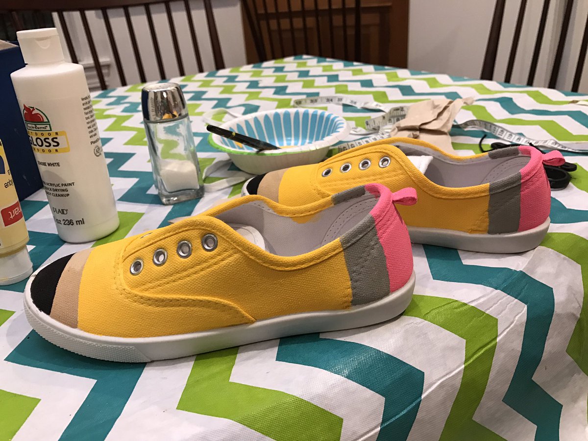 Pencil sneakers for my girl. Because why not?! She likes to craft just as much as me. #luckytohaveeachother