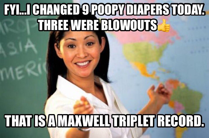 meldray's tweet photo. #momssoproud #mykidspoopmorethanyourkids #imomsohard #triplets #momsofmultiples #poopfordays #pampers https://t.co/SPDUm1gwgI