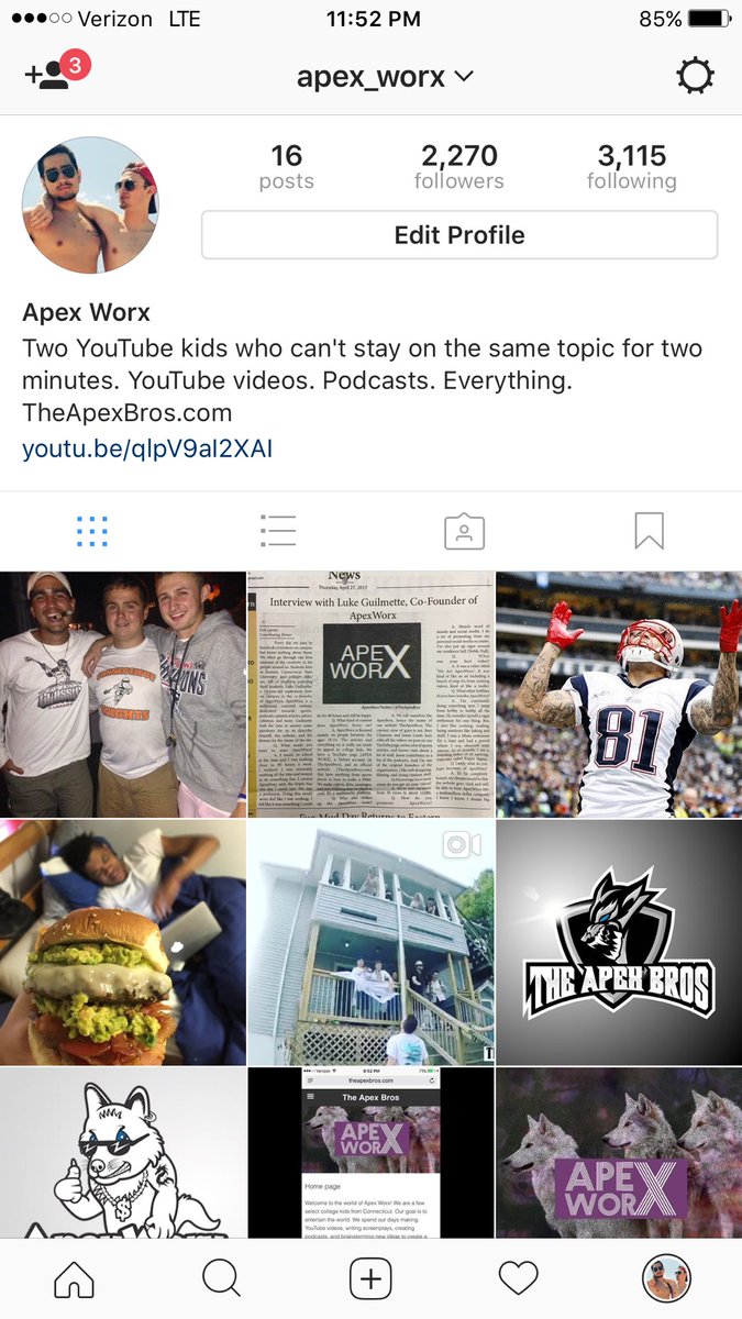 TheApexBros's tweet photo. Bored late night? Check out our IG for some triple X content. I mean it's not actually XXX ..... But it's still pretty awesome. https://t.co/TSRj5QXuEP
