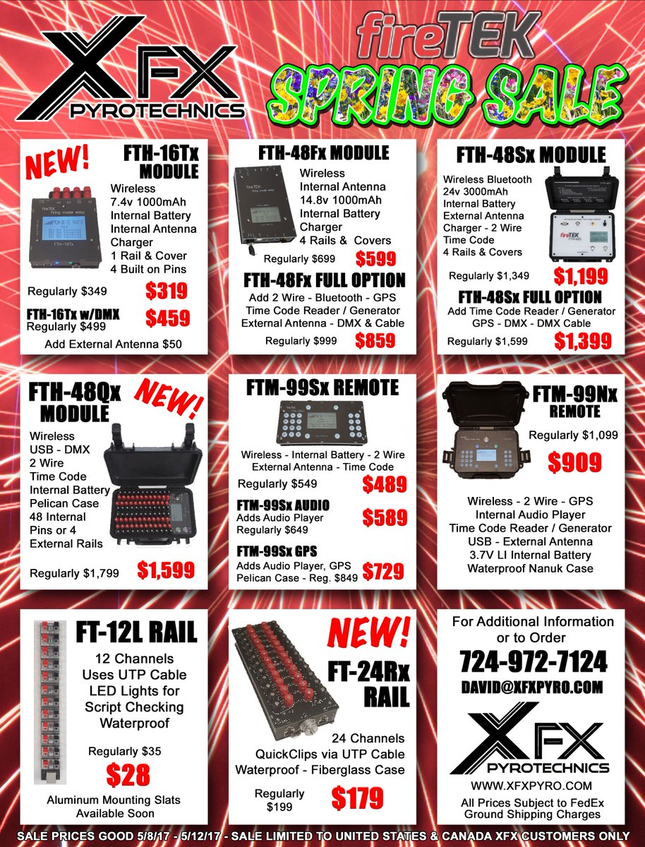 xfxpyro's tweet image. fireTEK SPRING SALE Starts Monday May 8th!!