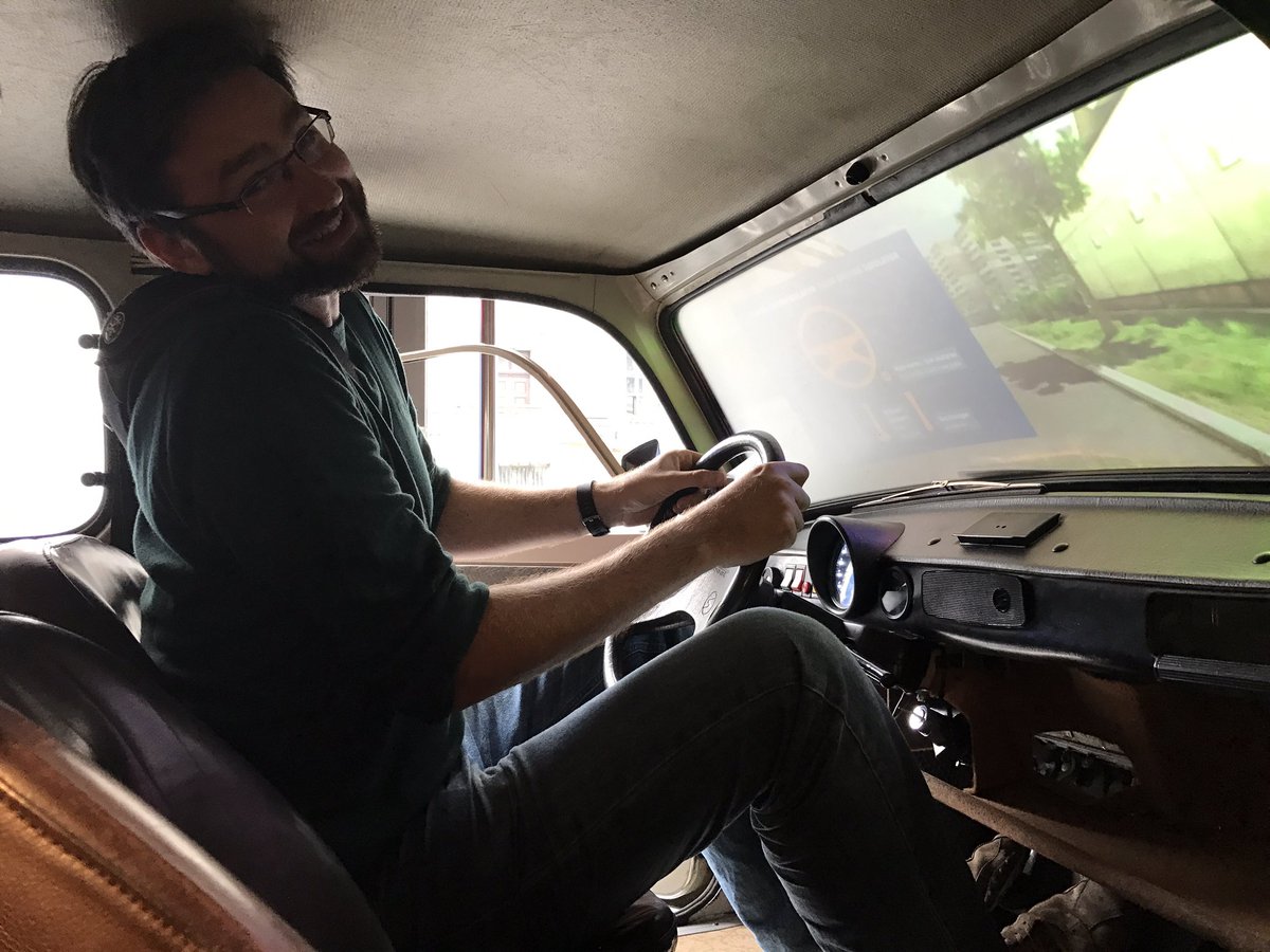 Episode_Three's tweet image. Can Josh, at 6' 8" fit inside a Trabant ?
Of course he can, silly ! #ddrmuseum