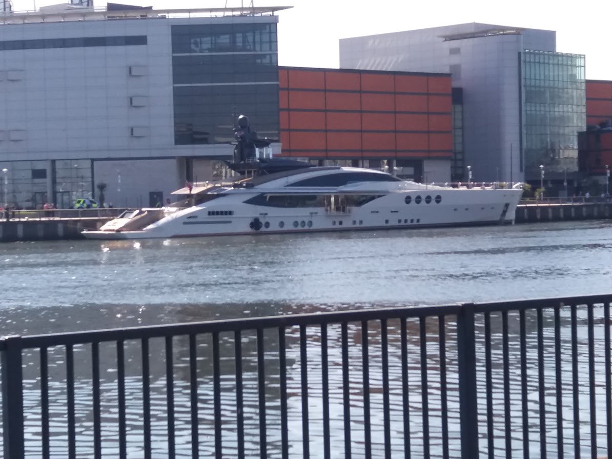 BelTel's tweet photo. Billionaire's £40 million super #yacht docks in #Belfast https://t.co/LVJuUNLHNs https://t.co/Z5mhQiorfz