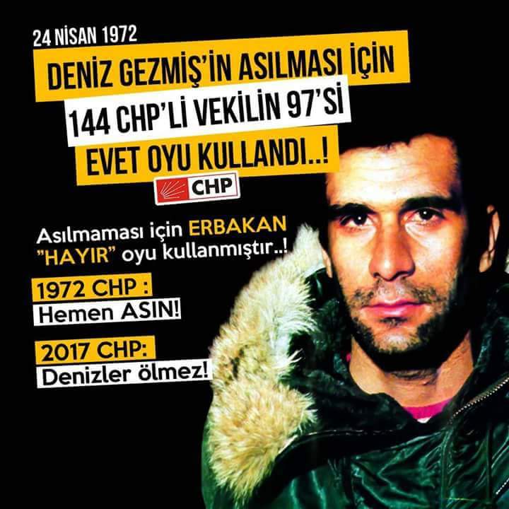 O tarihlerde asıl asılması gereken Deniz baykaldı çünkü dev genç kolları başkanı idi yanlış deniz asıldı üç küheylanı rahmetle anıyorum